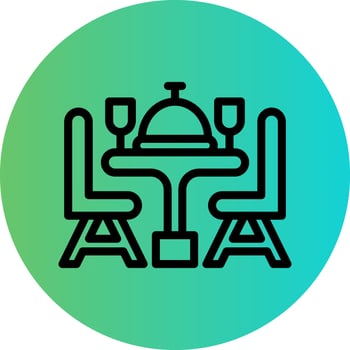 Dining Table Vector Icon Design