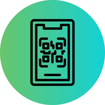 Mobile Qr Code Vector Icon Design