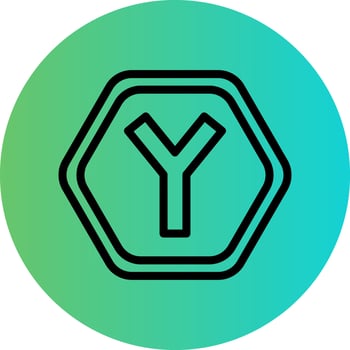 Y Intersection Vector Icon Design