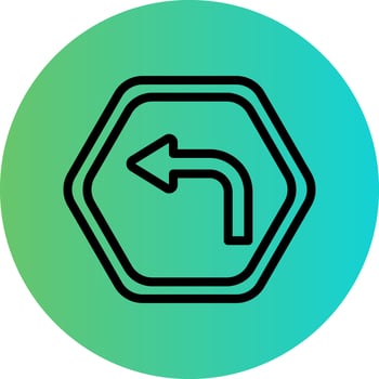 Turn Left Vector Icon Design
