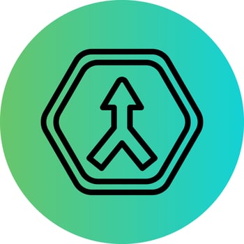 Converging Road Vector Icon Design
