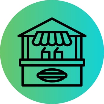 Hot Dog Stall Vector Icon Design