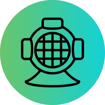 Diving Helmet Vector Icon Design