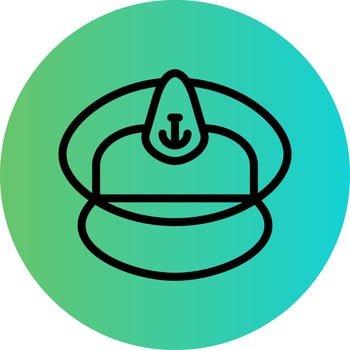 Captain Cap Vector Icon Design