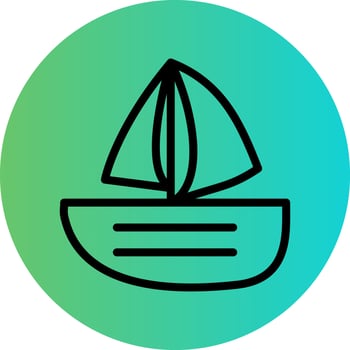 Sailing Boat Vector Icon Design