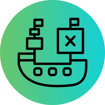 Pirate Ship Vector Icon Design