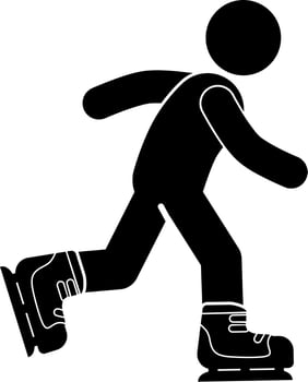 Ice Skating Vector Illustration. stick figure. pictogram.