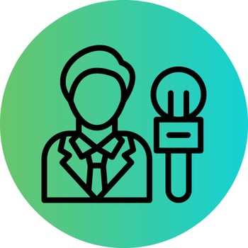 Male Journalist Vector Icon Design