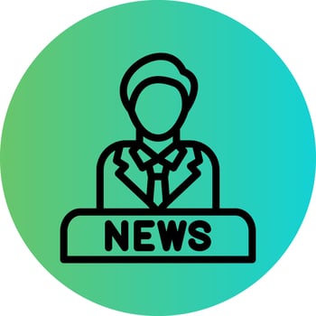 News Anchor Vector Icon Design
