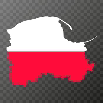 Pomeranian Voivodeship map, province of Poland. Vector illustration.