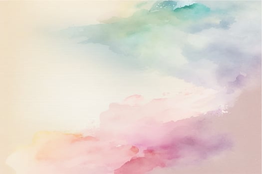 Hand painted watercolor sky cloud background with a pastel colored vector