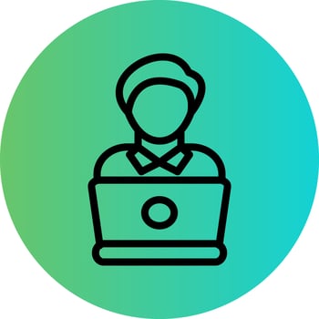 Studying Laptop Vector Icon Design