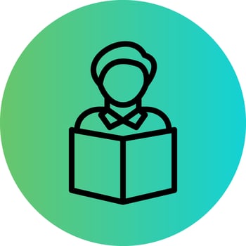 Student Reading Book Vector Icon Design