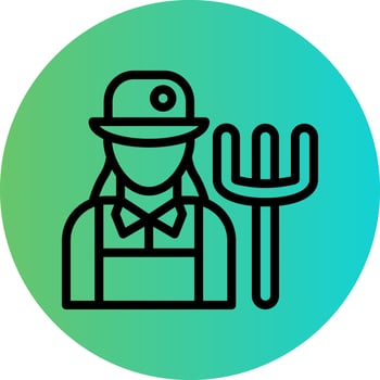Female Farmer Vector Icon Design