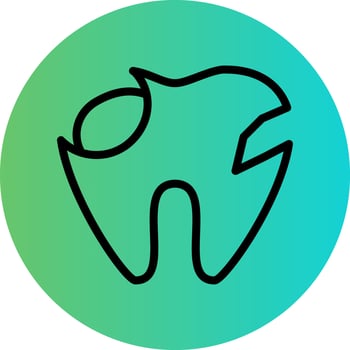 Broken Tooth Vector Icon Design