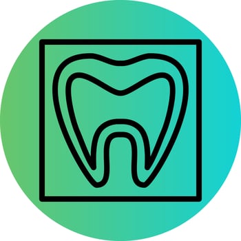 Tooth Xray Vector Icon Design