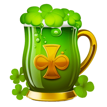 illustration of green beer mug ST Patrick's day png