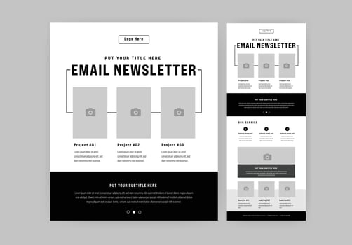 Email Newsletter with Black and White vector