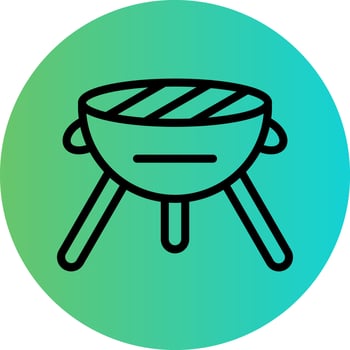 BBQ Grill Vector Icon Design