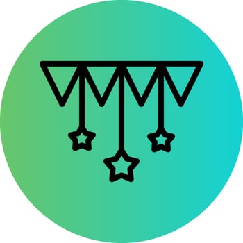 Bunting Vector Icon Design