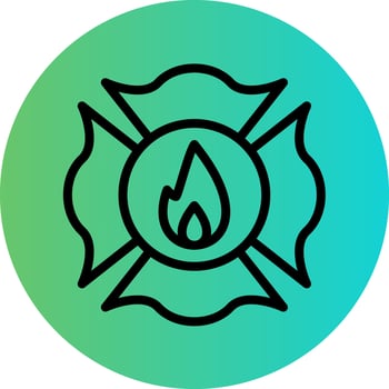 Firefighter Badge Vector Icon Design