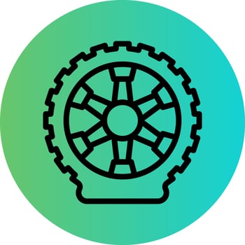 Flat Tire Vector Icon Design