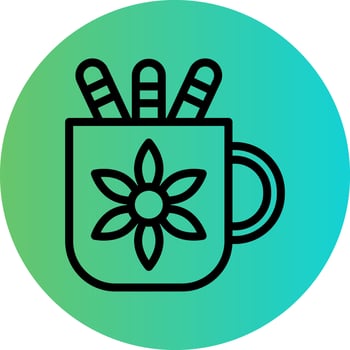 Pencil Cup Vector Icon Design