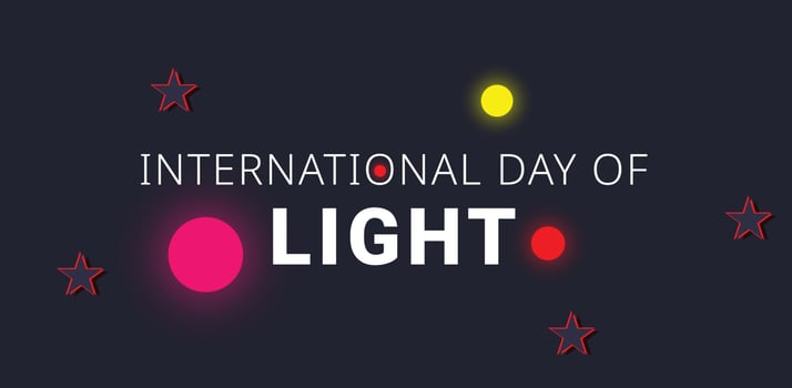 international day of light. Template for background, banner, card, poster. vector illustration.
