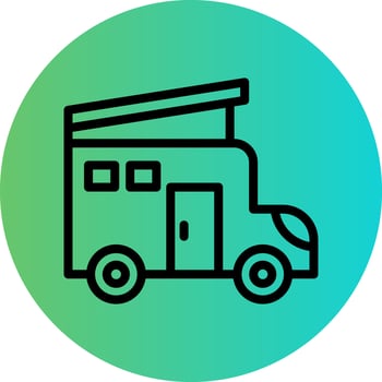 Camper Van Vector Icon Design