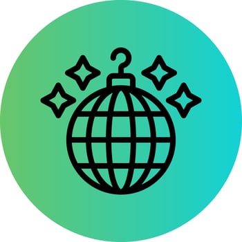Disco Ball Vector Icon Design