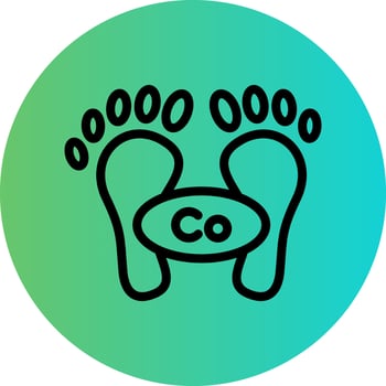 Carbon Footprint Vector Icon Design