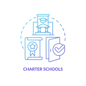 Charter schools blue gradient concept icon. Government funding. Educational service provider abstract idea thin line illustration. Isolated outline drawing vector