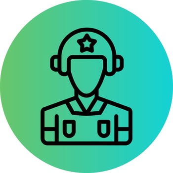 Army Pilot Vector Icon Design