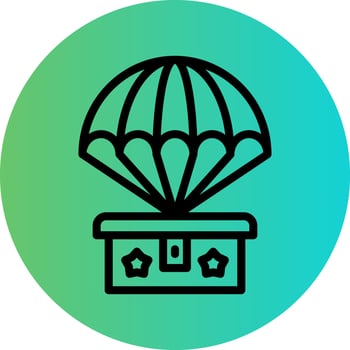 Army Parachute Vector Icon Design