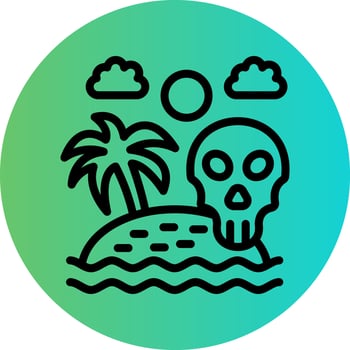 Skull Island Vector Icon Design