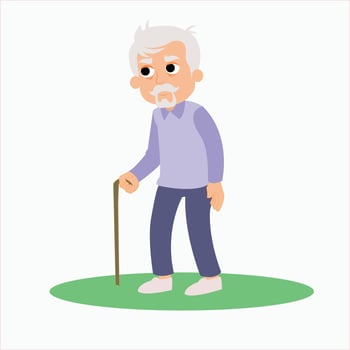 old man cartoon vector