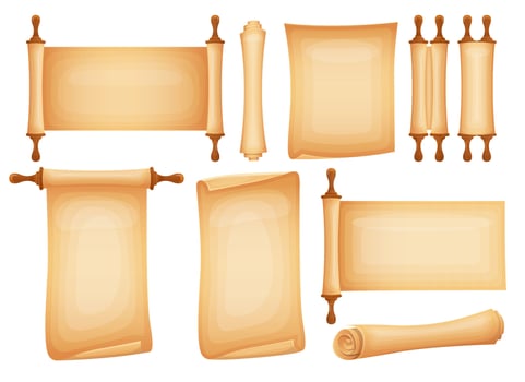 Old scroll vector design illustration isolated on white background