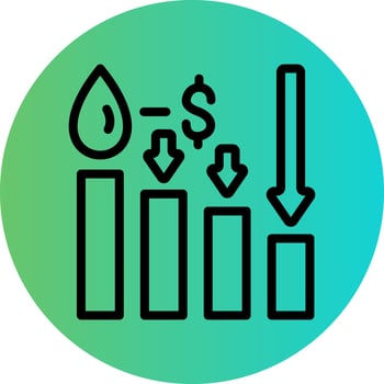 Oil Price Decrease Vector Icon Design