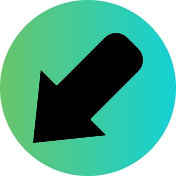 Down Left Vector Icon Design