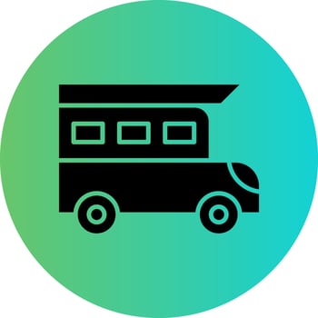 Camper Van Vector Icon Design
