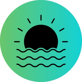 Sunset Vector Icon Design