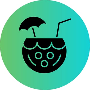 Coconut Drink Vector Icon Design