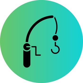 Fishing Rod Vector Icon Design