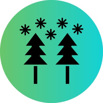 Snow Forest Vector Icon Design