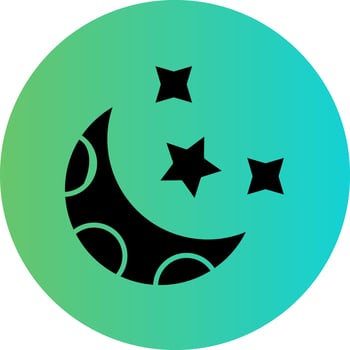 Crescent Moon Vector Icon Design
