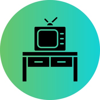 Tv Table Vector Icon Design
