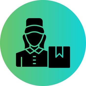 Delivery Women Vector Icon Design