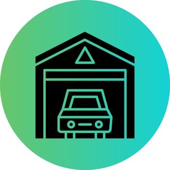 Car Garage Vector Icon Design
