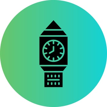 Clock Tower Vector Icon Design