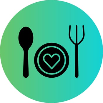 Wedding Dinner Vector Icon Design